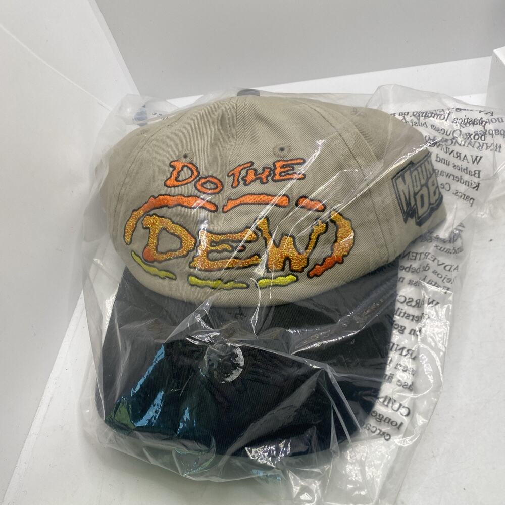 Vintage 90s Rare Mountain Dew Do The Dew Beige Mens Hat